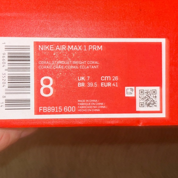New in Box Nike Air Max 1 Premium Coral Stardust Corduroy sz men’s 8 - Picture 6 of 6